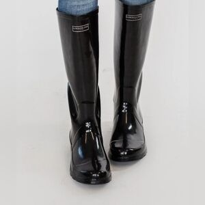London Fog Collection  BNWT "Thames" TALL Rain Boots- Black Size 6 & 11
